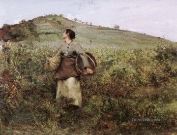  Age Oil Painting - At Harvest Time rural life Jules Bastien Lepage